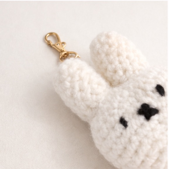 Handmade Crochet Bunny Keychain – Miffy Inspired Amigurumi Bag Charm - Picture 3 of 4